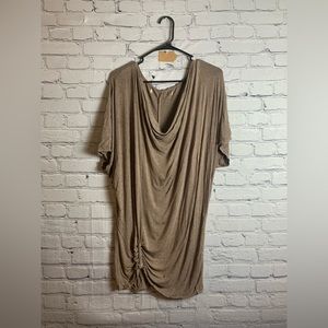 Super flattering tan blouse!